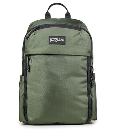 JanSport Venture Daypack Travel Pack With Large Main Compartment Padded Laptop Sleeve Dual Water Bottle Pockets and Attachment Buckles Cargo Green