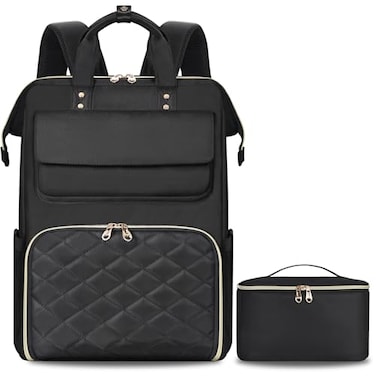 BERTASCHE Lunch Backpack for Women 156 Inch Laptop Backpack with Insulated Cooler Lunch box Nurse Backpack for Teacher Work Travel College Picnic Black
