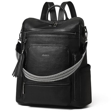 Shrrie Vegan Leather Laptop Backpack for Women 156 inch Work Backpack Fashion Travel Backpack Purse for Travel College Work