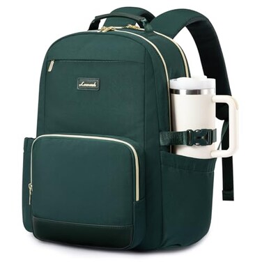 LOVEVOOK Laptop Backpack for Women with Pouch Pocket for Large Capacity Cup156 Inch Laptop Computer Bag Travel Backpack PurseWaterproof Work Business Backpack College Teacher BagsDark Green