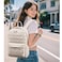 BTOOP Travel Backpack for Women Work Backpack Quilted College Backpacks for School Fit 156 Inch Laptop BeigeGray
