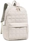 BTOOP Travel Backpack for Women Work Backpack Quilted College Backpacks for School Fit 156 Inch Laptop BeigeGray