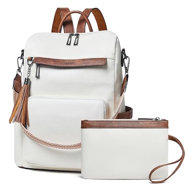 Shrrie Vegan Leather Laptop Backpack for Women 156 inch Work Backpack Fashion Travel Backpack Purse for Travel College Work