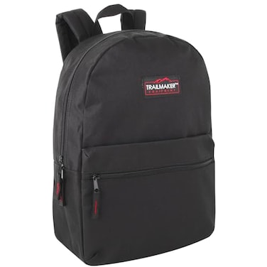 Trail maker Classic 17 inch Backpacks with Adjustable Padded Straps School Backpacks for Girls Boys Black