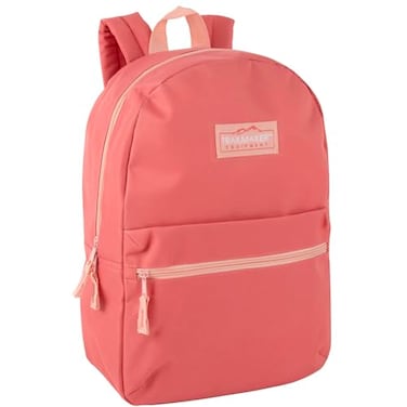 Trail maker Classic 17 inch Backpacks with Adjustable Padded Straps School Backpacks for Girls Boys Coral