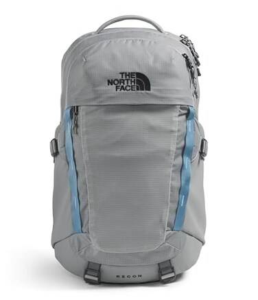 The North Face Recon Everyday Laptop Backpack Daypack Water Repellent Laptop Sleeve 2 Water Bottle Pockets Concrete One Size