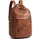 LATMAP 43L Backpack for Women Men Vegan Leather Backpack Purse Travel Carryon Bag College Bookbag Work fits 17 Laptop Brown