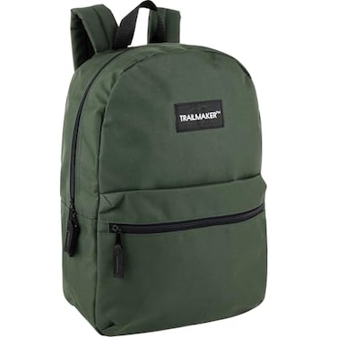 Trail maker Classic 17 inch Backpacks with Adjustable Padded Straps School Backpacks for Girls Boys Green