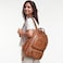 LATMAP 43L Backpack For Women Men Vegan Leather Backpack Purse Shoulder Bookbag 17 16 156 Inch Laptop Bag Handbags For Travel Work College Large Brown
