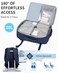 ECOHUB Carry On Travel Backpack Expandable Airlines Personal Item Bag 18x14x8 Water Resistant 17 inch Laptop Backpack Flight Approved 12 Pockets 30L Work Backpacks with Wet Pocket Cable Slot Blue