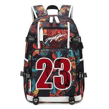 Txiujou Basketball Player 23 Student School Bag Laptop Backpack UltraLight Travel Bag For Men And Women Red2