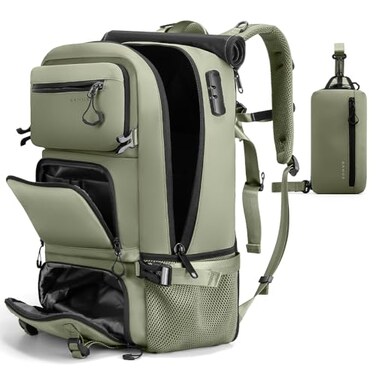 FUTURE AESTHEICS Travel backpack Carryon Travel Backpack For Women Men Flight Approved Business Weekender Overnight Waterproof Daypack Green