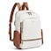 tiamyi Leather Backpack for Women Men Fits 160 Inch Laptop Soft Vegan Leather Backpack for Travel and Daily Use Beige