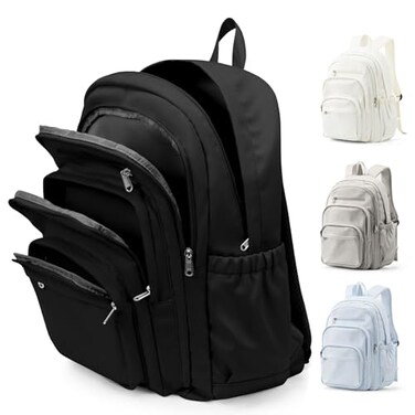 weradar Black School Backpack For Women Men Lightweight Casual Daypack College Backpack Aesthetic Students Bookbag Backpack With Lots Of PocketsCute High School Bag For Boys Girls