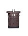 Sandqvist Mens Icon Medium Rolltop Backpack Brown With Natural Leather One Size