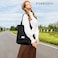 PORRASSO Womens Backpack Leisure Shoulder Bag with USB Charging Port Luggage Strap School Bag for 156 inch Laptop Daypack School Work Travel Backpack Black M Practical