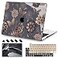 Teryeefi for M1 M2 MacBook Pro 13 inch Case 2022 20202016 Release Model A2338 A2289 A2251 with Touch Bar Plastic Hard Shell Case Keyboard Cover Screen Protector Gold Flowers