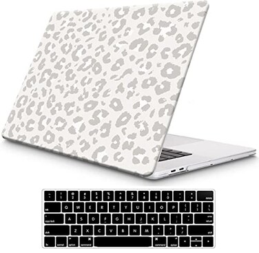 Funut for MacBook Air 13 inch Case 2022 2021 2020 2019 2018 Release M1 A2337 A2179 A1932 with Touch ID MacBook Air M1 Case Plastic Hard Shell Protective Cover Keyboard Cover Leopard Print