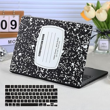 Funut for MacBook Air 13 inch M5 2026 20252022 M4 M3 M2 A3449 A3240 A3113 A2681 Plastic Laptop Hard Shell Case Keyboard Cover for M2 M3 M4 M5 MacBook Air 13 inchComposition Book