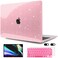 MEEgoodo Case for MacBook Air 13 inch 2021 2020 2019 2018 Released A2337 M1 A2179 A1932 with Touch ID Thin Soft PC Hard Shell with Keyboard Cover Compatible with MacBook Air Case 133 Glitter Pink