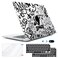 HOHAIYOO Compatible with MacBook Air 13 inch Case 2022 2021 20202018 Release M1 A2337 A2179 A1932 with Touch ID Hard Print Case Keyboard Skin Webcam Cover Screen Protector Black Graffiti