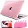 DONGKE for MacBook Air 13 inch Case 20212018 Release A2337 M1 A2179 A1932 Bling Plastic Hard Shell Case Keyboard Cover Only Compatible with MacBook Air 13 inch Retina Fits Touch ID Sparkly Pink