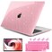 DONGKE for MacBook Air 13 inch Case 20212018 Release A2337 M1 A2179 A1932 Bling Plastic Hard Shell Case Keyboard Cover Only Compatible with MacBook Air 13 inch Retina Fits Touch ID Sparkly Pink