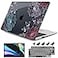 DONGKE Compatible with MacBook Air 13 inch Case 2021 2020 2019 2018 Release A2337 M1 A2179 A1932 with Retina Display Touch ID Plastic Hard Shell Keyboard Cover Dahlia Flowers