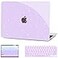 G JGOO Compatible with MacBook Air 13 Inch Case 2022 2021 2020 2019 2018 Release M1 A2337 A2179 A1932 Touch ID Glitter Plastic Hard Shell Case Keyboard Cover Screen Protector Sparkly Purple