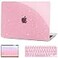 G JGOO Compatible with MacBook Air 13 Inch Case 2022 2021 2020 2019 2018 Release M1 A2337 A2179 A1932 Touch ID Glitter Plastic Hard Shell Case 2 Keyboard Covers Screen Protector Sparkly Pink