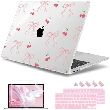 May Chen Compatible with MacBook Air 13 inch Case 2022 2021 20202018 Release Model M1 A2337 A2179 A1932 Plastic Hard Shell Case Cover for Mabook Air 13 inch with Retina Dispaly Bow