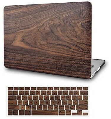 KECC Ultra Thin Case for MacBook Air 13 inch M5 2026 20252021 Release M4 M3 M2 M1 ProMax Chip Lightweight Plastic Hard Shell for MacBook Air 133 Keyboard Cover Walnut Wood