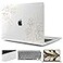 TWOLSKOO for 2021 2020 2019 2018 MacBook Air 13 inch Case A2337 M1 A2179 A1932 Hard Shell Case with Keyboard Skin Screen Protector for MacBook Air 133 inch with Retina Touch ID Gold Florals