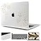 TWOLSKOO Compatible with MacBook Pro 13 inch Case 2022 2021 20202016 A2338 M2M1 A2251 A2289 A2159 A1989 A1706 Plastic Hard Shell Cover Keyboard Skin Screen Protector Gold Florals