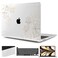 TWOLSKOO Compatible with MacBook Pro 13 inch Case 2022 2021 20202016 A2338 M2M1 A2251 A2289 A2159 A1989 A1706 Plastic Hard Shell Cover Keyboard Skin Screen Protector Gold Florals