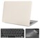 iNOTOGG Compatible with MacBook Air 13 Inch Case with Touch ID 2021 2020 2019 2018 Model A2337 M1 A2179 A1932 Classic Braided Pattern Hard Plastic Case with Keyboard Cover Screen Protector White