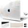 MEEgoodo for MacBook Pro Case 13 inch 2022 2021 2020 A2338 M2M1 A2251 A2289 with Touch ID Clear Laptop Hard Shell Cases with Keyboard Webcam Cover Trackpad Film Type C Adapter Engraving Floral