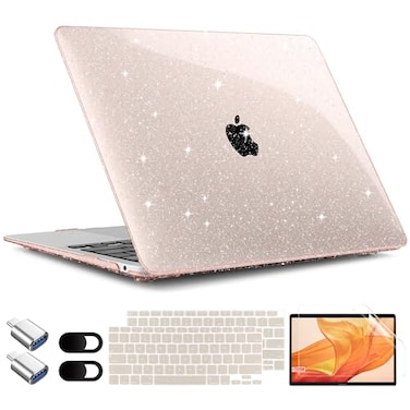 TWOLSKOO for MacBook Air 133 inch Case 20212018 M1 A2337 A2179 A1932 with Retina Display Plastic Hard Shell Case with Keyboard Cover Type C Adapter 2 Pack Camera Cover Starlight