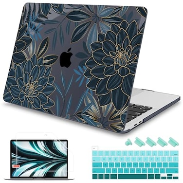Mektron Designed Case for MacBook Pro 16 Inch A2141 Cover 2019 Release 16 with Liquid Retina DisplayTouch ID Plastic Hard Shell with Keyboard Skin Screen Protector Dahlia Flower C035