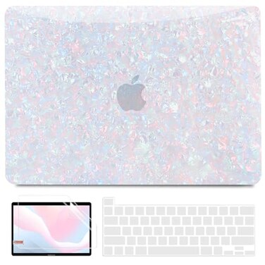 BELKA Compatible with MacBook Pro 13 inch Case M2 2025 2024 2023 2022 20212016 A2338 M1 A2251 A2289 A2159 A1989 A1708 A1706 Plastic Hard Shell CaseKeyboard CoverScreen Protector Shiny Pearl