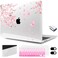 MEEgoodo for MacBook Air 133 inch Case 2021 2020 2019 2018 A2337 M1 A2179 A1932 Laptop Shell with Keyboard Webcam Cover Trackpad Film Type C Adapter for MacBook Air M1 Cherry Blossoms
