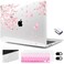 MEEgoodo for MacBook Air 133 inch Case 2021 2020 2019 2018 A2337 M1 A2179 A1932 Laptop Shell with Keyboard Webcam Cover Trackpad Film Type C Adapter for MacBook Air M1 Cherry Blossoms