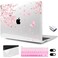 MEEgoodo for MacBook Pro Case 13 inch 2022 2021 2020 A2338 M2M1 A2251 A2289 with Touch IDClear Laptop Hard Shell Cases with Keyboard Webcam Cover Trackpad Film Type C Adapter Cherry Blossoms