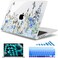 May Chen for 2026 MacBook Pro 14inch M5 M4 M3 M2 M1 ProMax Chip Release 2026 20252021 Model A3427 A3426 A3434 A3112 A3401 A3185 Plastic Hard Shell with Keyboard Cover Blue Flowers