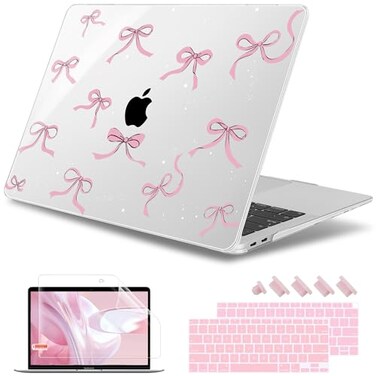 May Chen Compatible with MacBook Air 13 inch Case 2022 2021 20202018 Release Model M1 A2337 A2179 A1932 Plastic Hard Shell Case Cover for Mabook Air 13 inch with Retina Dispaly Star Bow