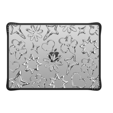 CASETiFY Impact MacBook Pro 14 M1M5 Case Cushioned Impact CornersScratchResistantAntiSlip Grip Chrome Doodles Clear Black