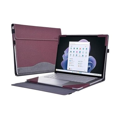 VEVOOD Case for Surface Laptop 65 43 21 15 Inch Special Premium PU Leather Detachable Laptop Sleeve15 Inches Wine red