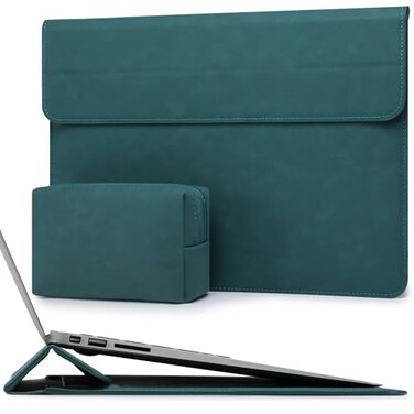 HYZUO 13 Inch Laptop Case Sleeve with Stand for 20262018 MacBook Air 13 M5 M4 M3 M2 M1 2026 13 MacBook Neo 20262016 MacBook Pro 13 M2 M1 iPad ProAir 13 Surface Pro 123 XPS 13 Dark Green