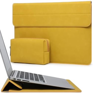 HYZUO 1516 Inch Laptop Case Bag Sleeve with Stand Feature for MacBook Pro 16 M5M4M3M2M1 ProMax 20262019 XPS 15 MacBook Pro 15 20152012 Samsung Galaxy Book Flex 15 Olive Yellow