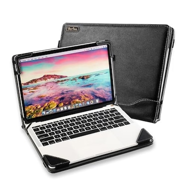 Berfea Laptop Case Cover for Lenovo IdeaPad Flex 55i 14 inch 14IIL 14ITL 14ALC 14IWL 14API 14ALC05 Notebook Sleeve PU Leather Stand Hard Protective Skin